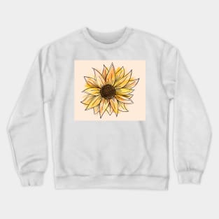 Golden Watercolor Sunflower Crewneck Sweatshirt